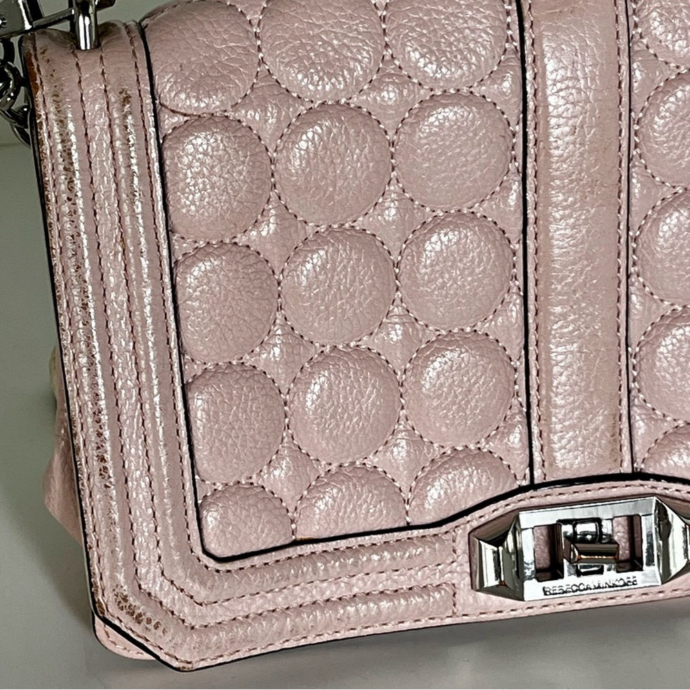 Rebecca Minkoff Love Crossbody Blush Pink Quilted Leather Feminine Quiet Luxury - Picture 14 of 15